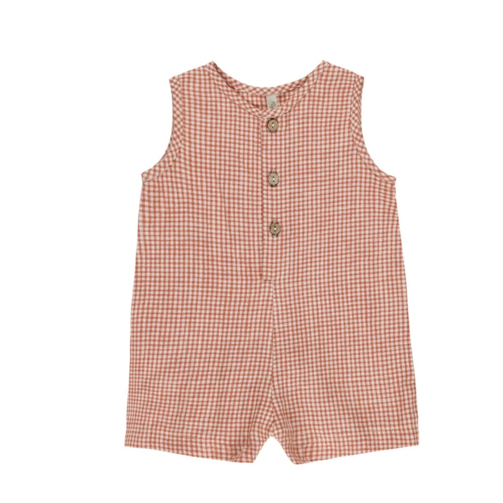 Rylee + cru MAVERICK ROMPER, POPPY GINGHAM